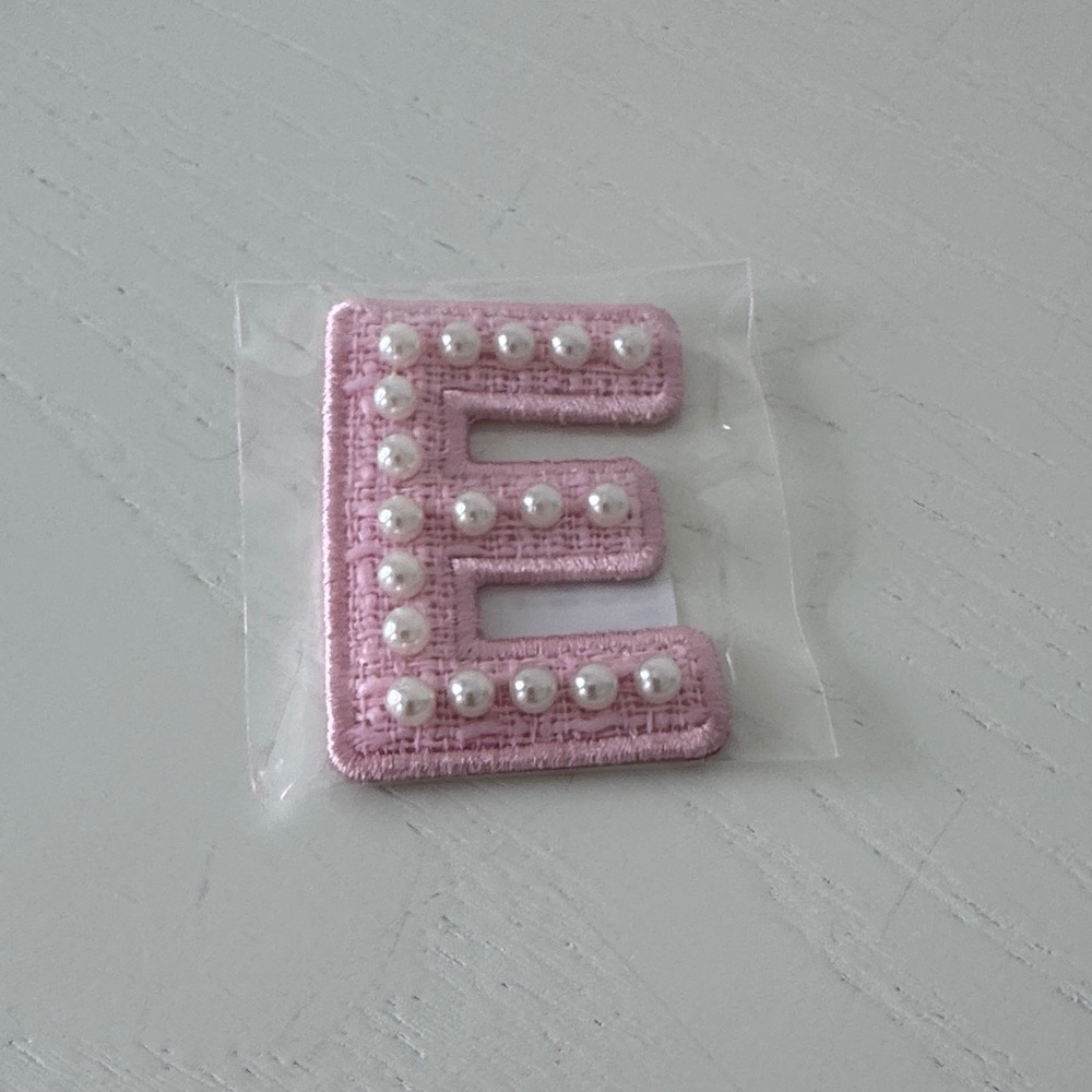 Stoney Clover Lane Pink Pearl Letter Patch